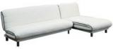 Furny Metro L Shaped Leather Sofa Bed Set In White Colour