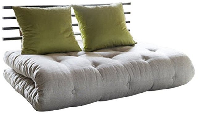 Furny ShinChan Easy Double SofaBed Futon with Lime Green Cushions