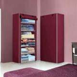 G Genipap 1 Door 6 Shelf Fabric PP Carbon Steel Collapsible Wardrobe