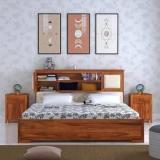 Ganpati Arts Maharaja Solid Sheesham Wood Queen Size Bed with Headboard and Box Storage Solid Wood Queen Box Bed