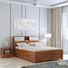 Ganpati Arts Marine Solid Sheesham Wood Queen Bed With Box Storage For Bedroom/Kidsroom Solid Wood Queen Box Bed