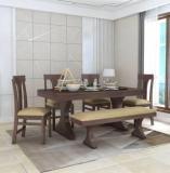 Ganpati Arts Sheesham 6 Seater Dining Set with Bench for Home/DiningHall/Hotel Solid Wood 6 Seater Dining Set