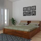 Ganpati Arts Sheesham Mayor Queen Bed for Bedroom/Hotel/LivingRoom With Headboard/Box Storage Solid Wood Queen Box Bed