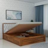 Ganpati Arts Sheesham Wood Decan King Size Bed with Hydraulic Storage For Bedroom/Home Solid Wood King Hydraulic Bed