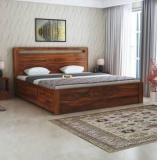 Ganpati Arts Solid Sheesham Wood Jaipur Queen Size Bed With Box Storage WoodenBed For Bedroom Solid Wood Queen Box Bed