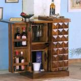 Garghandicrafts Sheesham Wood Bar Cabinet With Glass Holder For Kitchen/Living Room Solid Wood Bar Cabinet