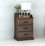 Garghandicrafts Sheesham Wood Bedside End Table/Night Stand With 3 Drawer Storage For Home Solid Wood Bedside Table