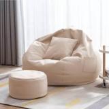 Giglick 4XL Giglick 4XL Bean Bag Cushion And Footrest Filled With Beans CREAM Bean Bag Chair With Bean Filling