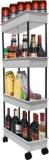 Glowsilk 4 Shelves Plastic Bar Trolley