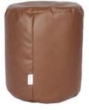 Godrej Interio Comfy Cylindrical Bean Filled Pouffe In Brown Finish