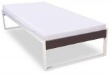 Godrej Interio Eq Metallic Single Bed in Off White & Brown Finish