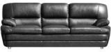 Godrej Interio Orleans Three Seater Leather Sofa In Black Colour