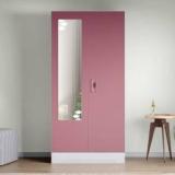 Godrej Interio Slimline 2 Door with Locker and Drawer and Star Design Mirror Metal Almirah