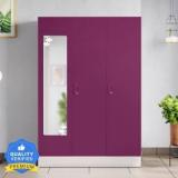 Godrej Interio Slimline 3 Door with Locker, Drawer and Star Design Mirror Metal Almirah