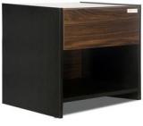 Godrej Interio Snooze Bedside Table In Dark Walnut Finish