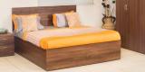 Godrej Interio Viva King Bed With Storage In Cincinnati Walnut Finish