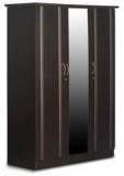 Godrej Interio Zurina Three Door Wardrobe With Mirror In Brown Finish