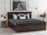 Goyalinterior Sheesham Bed/Palang/Cot For Bedroom/Home/Hotel/Living Room Solid Wood Queen Box Bed