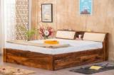 Goyalinterior Sheesham Wood Bed/Cot Bed With Drawer Storage For Bedroom/Hotel/Home Solid Wood King Drawer Bed