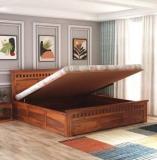 Goyalinterior Sheesham Wood Bed/Cot/Palang/Bed With Hydraulic Storage For Bedroom/Home/Hotel Solid Wood King Hydraulic Bed