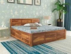 Goyalinterior Sheesham Wood Bed/Cot With Box Storage For Bedroom/Livingroom/Home/Hotel Solid Wood Queen Hydraulic Bed