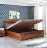 Goyalinterior Sheesham Wood Bed/Cot/Wooden Bed For Bedroom/Hotel/Home Solid Wood Queen Hydraulic Bed