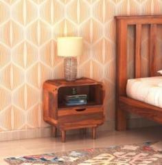 Goyalinterior Sheesham Wood Bedside Table with Drawer&Open Shelf Stoarge for Bedroom Solid Wood Bedside Table