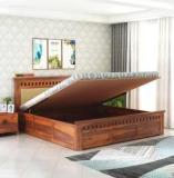 Goyalinterior Sheesham Wood Cot/bed/Wooden Bed With Hydraulic Storage For Bedroom/Livingroom Solid Wood King Hydraulic Bed