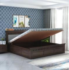 Goyalinterior Sheesham Wood Cot/bed/Wooden bed With Hydraulic Storage For Bedroom/Livingroom Solid Wood Queen Hydraulic Bed