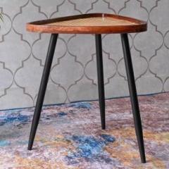 Greetwood 20 Inch Triangular Side/Coffee/Dining/End Table, Modern & Minimalist Solid Wood Side Table