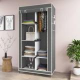 Gtc 7800 1 G Cloth Rack Storage Organizer Shelves Almirah PP Collapsible Wardrobe