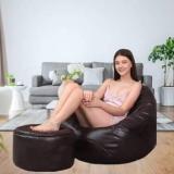 Gtk 4XL Bean Bag & Footrest Filled With Beans Teardrop Bean Bag