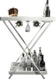 Haus Of Bars Model J Multi Functional, Portable And Foldable Bar Table In Matte White Finish Metal Bar Trolley