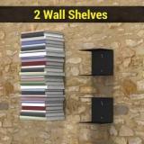 Heaven Decor Book Shelf Wall Mounted Heavy Duty Metal Invisible Book Shelves 2 Piece Per Pack Brown Metal Close Book Shelf