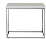 Heera Moti Corporation White Gloss And Chrome Side Table, End Table Engineered Wood End Table