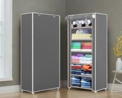 Hemovia 1 Door 6 Shelf Plastic Collapsible PC Collapsible Wardrobe Carbon Steel Collapsible Wardrobe