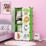 Hemovia 8 Door 8 Shelf Plastic Kids Collapsible Cupboard PC Collapsible Wardrobe