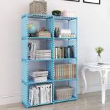 Hemovia Plastic Metal 8 Shelf Book Organizer Metal Open Book Shel Solid Wood Open Book Shelf