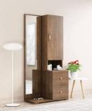 Hexa Red Dressing Table with Mirror and 2 Drawer With 1 Door Storage Shelf for Bedroom Engineered Wood Dressing Table