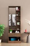 Hexa Red Engineered Wood Dressing Table With Mirror And Shelf Storage Engineered Wood Dressing Table