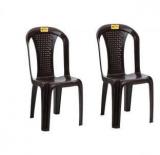 Highway Moulded Durable Chair Pack Of 2, Plastic Outdoor Chair