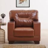 Home Centre Half Leather 1 Seater Sofa