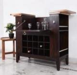 Home Edge Orbin Solid Wood Bar Cabinet