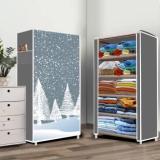 Home Reserve 5 Layer Felling Snow Print PP Collapsible Wardrobe