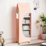 Home Reserve Baby 6 Shelve Unbreakable Material PVC With Wheels Collapsible Wardrobe PVC Collapsible Wardrobe