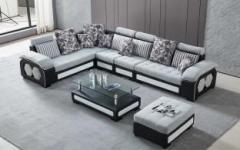 Homeify Carlo 9 Seater Fabric Sofa Set with 4 Puffy Convertible Sofa Set for Living Room Fabric 3 + 2 + 2 + 1 Sofa Set