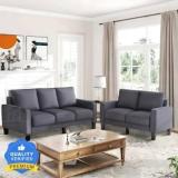 Homeify Libby 3+2 Seater Fabric Upholstered Sectional Sofa Set For Living Room Fabric 3 + 2 Sofa Set