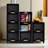 Homestic 9 Units Multipurpose Folding Cabinet Storage Organizer | Black Plastic Free Standing Cabinet