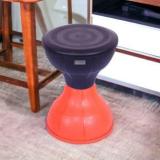 Homestic Plastic Damroo Seating Stool|Both Sided Stool for Guestroom|Black & Orange Stool