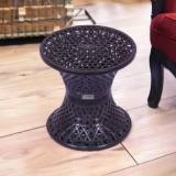 Homestic Plastic Mesh Damroo Seating Stool|Both Sided Stool For Guestroom|Brown Stool